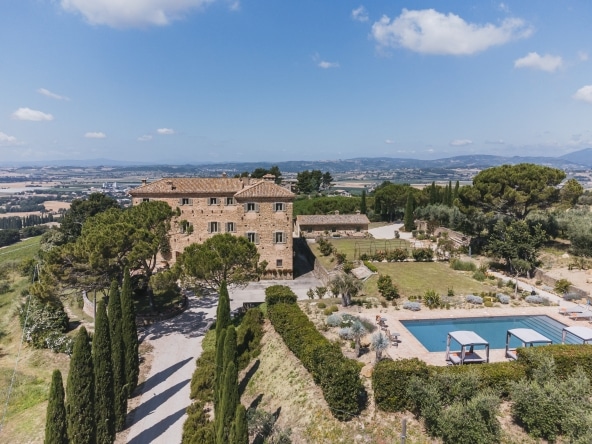 Rent Villa Felix, a restored castle near Assisi. Sleeps 12, with 6 bedrooms, 4 bathrooms, and stunning views of the Assisi Valley.